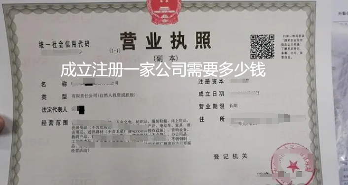 成立注册一家公司需要多少钱